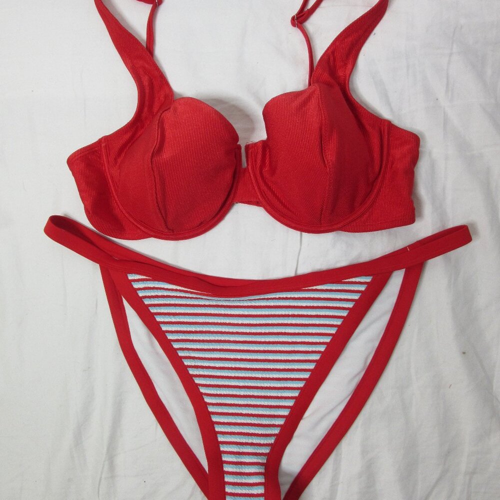 Wild Fable Red and Blue Bikini Set